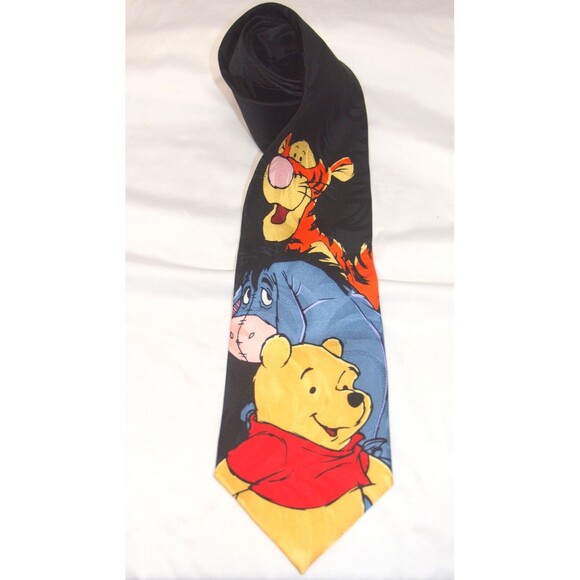 Vintage Disney Winnie the Pooh Eeyore & Tigger Tie 100% Silk necktie 60 x 4Disne - Picture 2 of 5